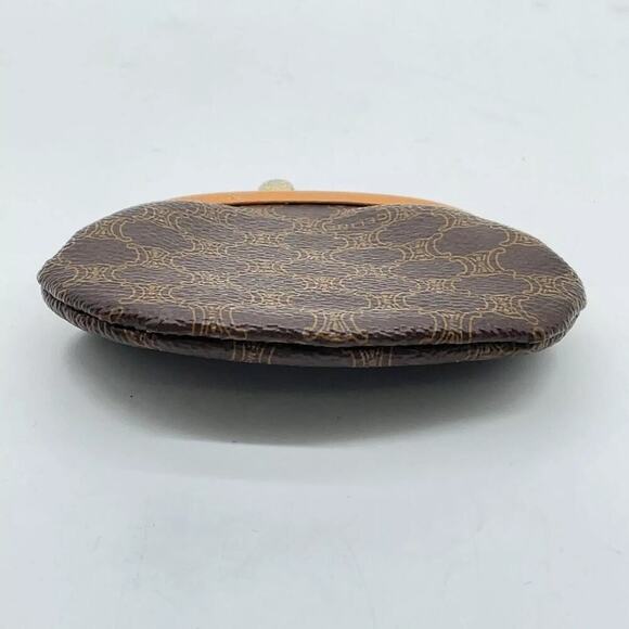 Celine Macadam Pattern PVC Leather Brown Clasp Purse Coin Case - Picture 2 of 5